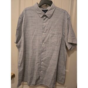Even Tide Coastal Resort Shirt XXL Gray Textured Slub Button Down